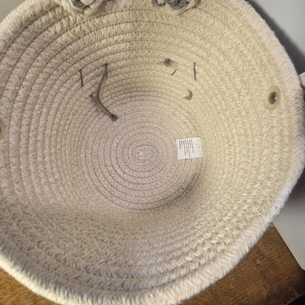 Woven Braided Rope‎ Easter Bunny Rabbit Basket 8